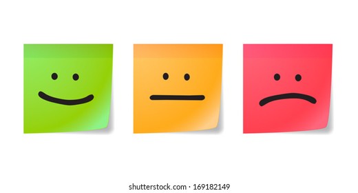 Three stickers  with emoticons