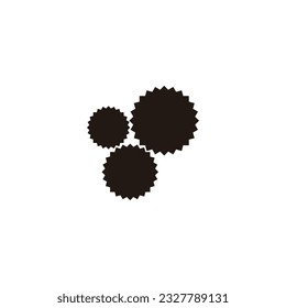 Drei Aufkleber geometrisches Symbol, einfaches Logo, Vektorgrafik