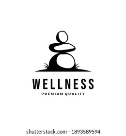 three stone logo wellness vintage minimalist vector design