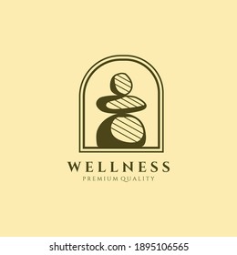 diseño vectorial minimalista vintage con logotipo de tres piedras