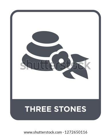 three stones icon vector on white background, three stones trendy filled icons from Beauty collection, three stones simple element illustration