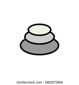 icono del contorno de tres piedras. Icono de ilustración de elementos de belleza y cosmética. Los signos y símbolos se pueden utilizar para web, logotipo, aplicación móvil, interfaz de usuario, UX