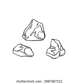 Three stones sketch vector illustration art