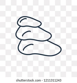 Three Stones vector outline icon isolated on transparent background, high quality linear Three Stones transparency concept can be used web and mobile