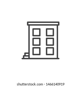 Three storey building line icon. linear style sign for mobile concept and web design. House, home outline vector icon. Symbol, logo illustration. Vector graphics