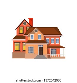 Three storey house vector illustration.  