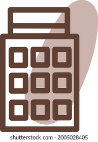 Three story building, illustration, vector on a white background.