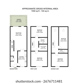 Casa de tres pisos Plan 2d