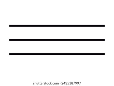 Three straight and horizontal black stripes.
