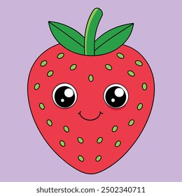 Drei Erdbeeren mit Erdbeerblatt