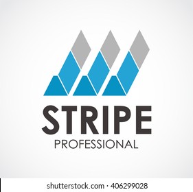 Three stripe of professional abstract vector and logo design or template office business icon of company identity symbol concept