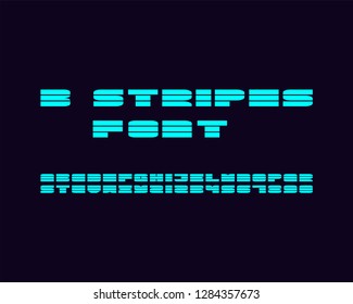 Three stripes font set