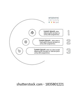 Three strokes are used for  work plan presenting ideas for presentations by vector illustration.