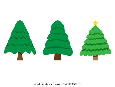three style Christmas trees with different shape
