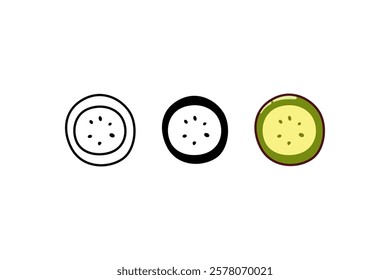 three style pickled cucumber icon