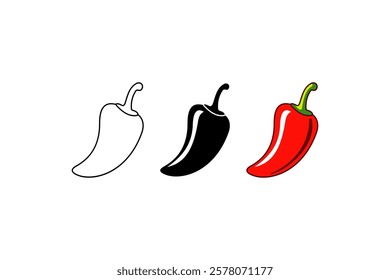 three style red chili icon