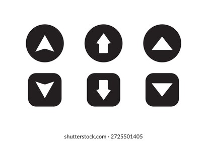 Drei Stile von nach oben Pfeile ein dicker ein einfaches und ein mit Doppel-Chevrons Vektor