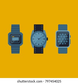 Three Styles of Wrist Watch