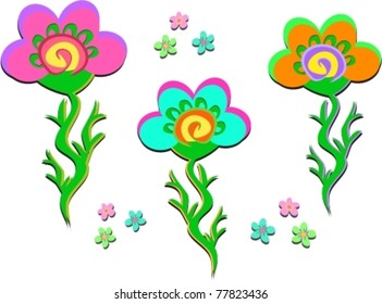 Three Stylish Flowers