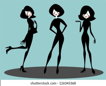 Three stylish girls
