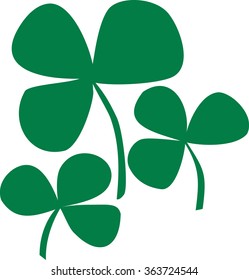 Three stylish shamrocks