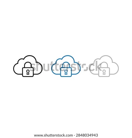 Three stylized cloud icons each featuring a padlock symbol representing data security and protection.