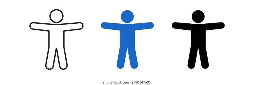 Three stylized figures in different colors, showcasing diversity and inclusion.