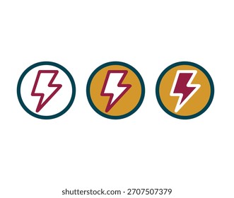 Three stylized lightning bolt icons representing energy and power.