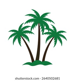Three stylized palm trees vector illustration for tropical beach summer theme
