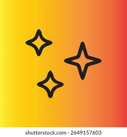 Three stylized stars shine against a warm gradient background perfect for adding a playful touch to any design project