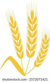 Three stylized wheat ears, presented in an elegant design, capturing the essence of agriculture and celebrating the abundant beauty of nature's harvest and growth