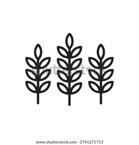 Three stylized wheat stalks icon