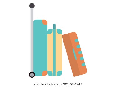 Three suitcases icon on white background.