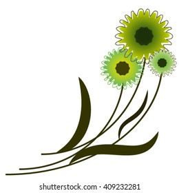 Three sunflowers.