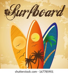 Three Surfboards Different Colors Textures Stock Vector (Royalty Free ...