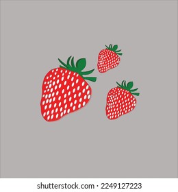 tres vectores de fresas maduras