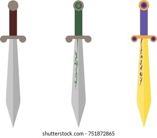 Three swords isolated