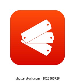 Three tags icon digital red for any design isolated on white vector illustration