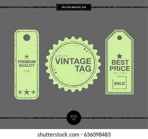 Three tags vector vintage. Stamp and grunge style. 