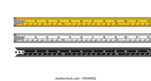 three tape measure isolated over white background. vector