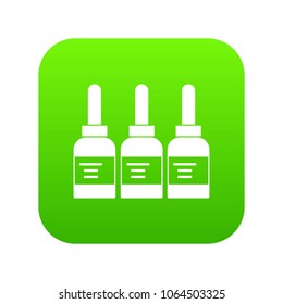 Three tattoo ink bottles icon digital green for any design isolated on white vector illustration