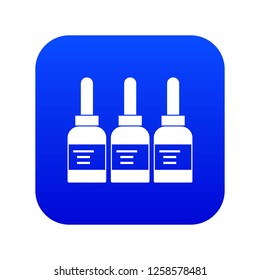 Three tattoo ink bottles icon digital blue for any design isolated on white vector illustration