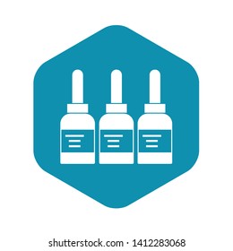 Three tattoo ink bottles icon in simple style isolated vector illustration