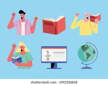 three teachers and set icons