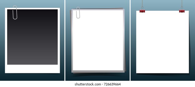 Tres plantillas de ilustraciones de papel blanco y negro