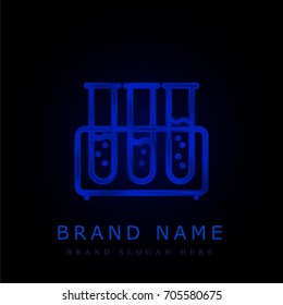 Three Test Tubes blue chromium metallic logo