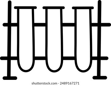 Three Test Tubes in a Laboratory Rack