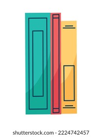 three text books isolated icons