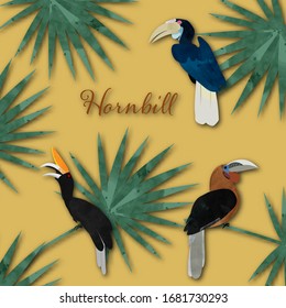 Drei thailändische HornBill-Vektorillustration