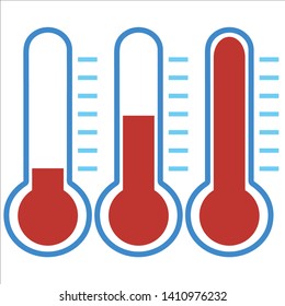 
three thermometers on a white background